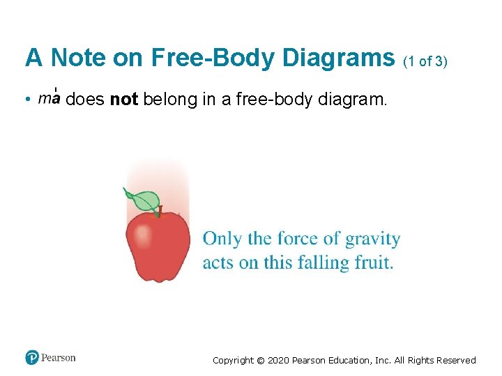 A Note on Free-Body Diagrams (1 of 3) • does not belong in a