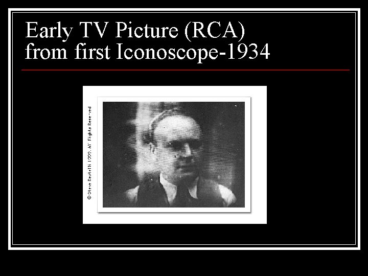 Early TV Picture (RCA) from first Iconoscope-1934 