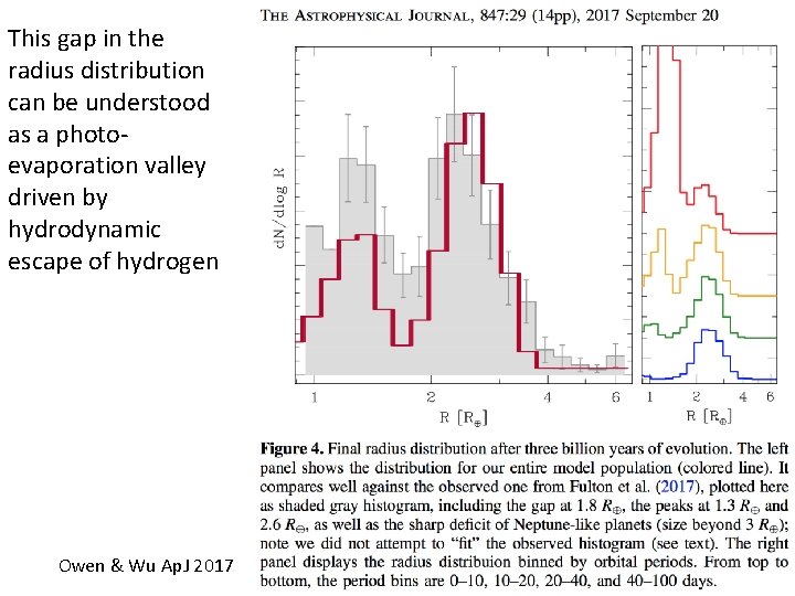 This gap in the radius distribution can be understood as a photoevaporation valley driven