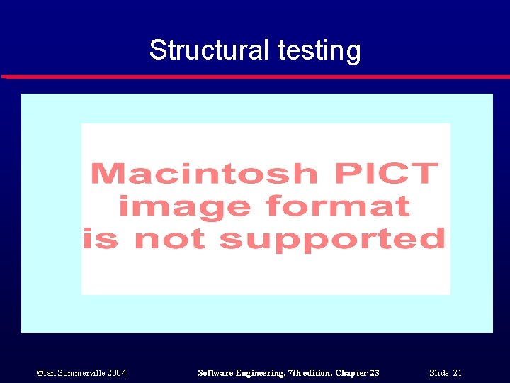 Structural testing ©Ian Sommerville 2004 Software Engineering, 7 th edition. Chapter 23 Slide 21