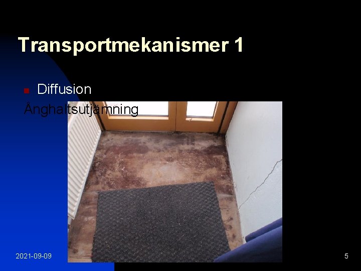 Transportmekanismer 1 Diffusion Ånghaltsutjämning n 2021 -09 -09 5 