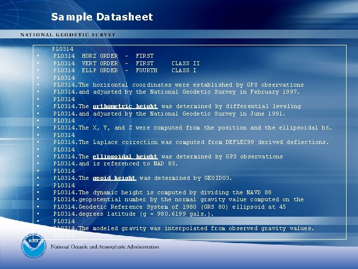 Sample Datasheet • • • • • • • PL 0314 HORZ ORDER -