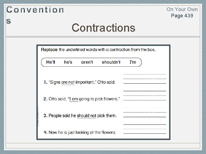 On Your Own Page 439 Contractions 