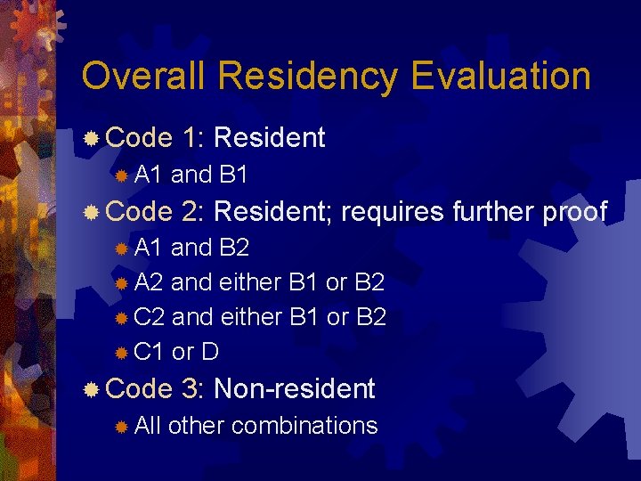 Overall Residency Evaluation ® Code ® A 1 1: Resident and B 1 ®