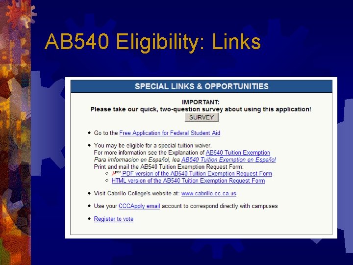 AB 540 Eligibility: Links 