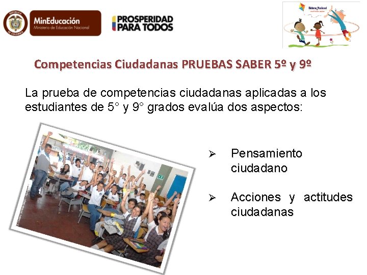 Competencias Ciudadanas PRUEBAS SABER 5º y 9º La prueba de competencias ciudadanas aplicadas a