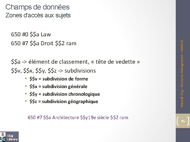 Champs de données 650 #0 $$a Law 650 #7 $$a Droit $$2 ram $$a