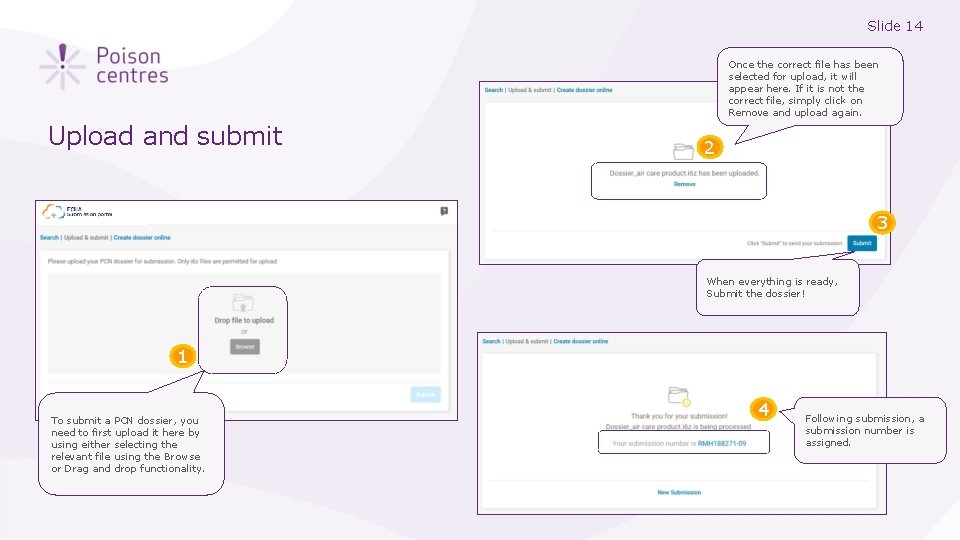 Slide 14 Once the correct file has been selected for upload, it will appear