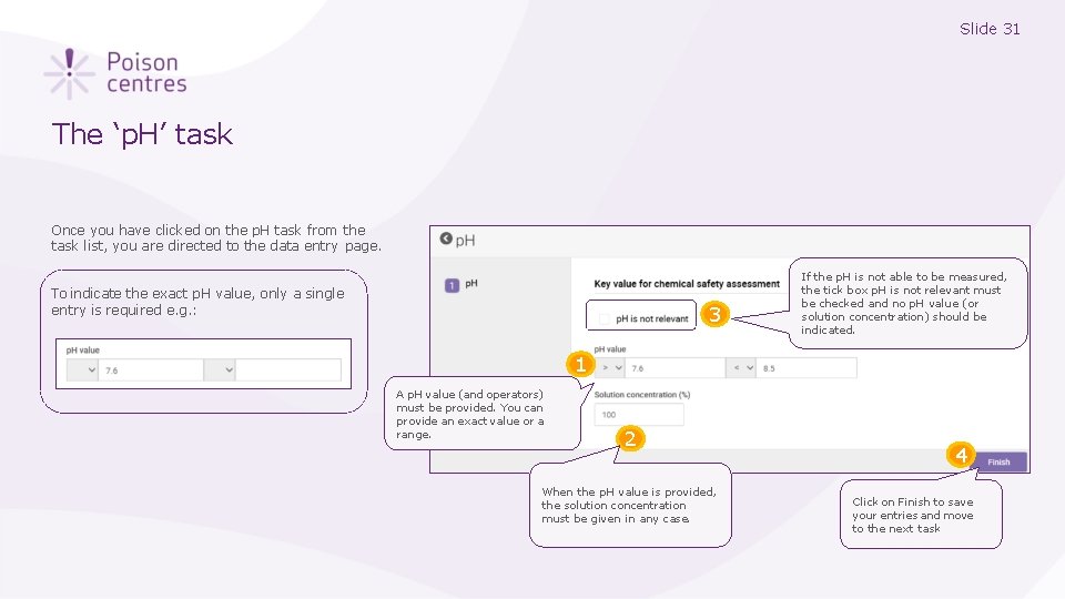 Slide 31 The ‘p. H’ task Once you have clicked on the p. H