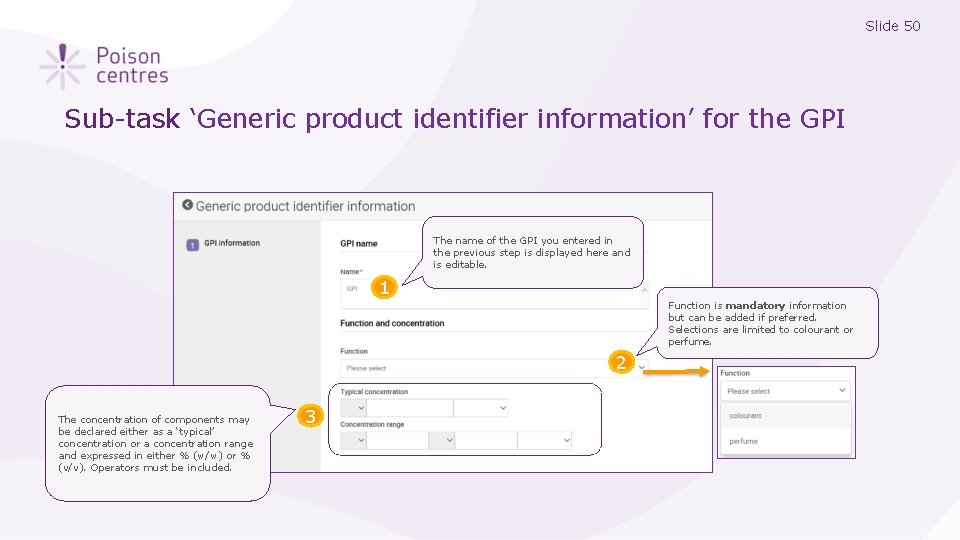 Slide 50 Sub-task ‘Generic product identifier information’ for the GPI The name of the