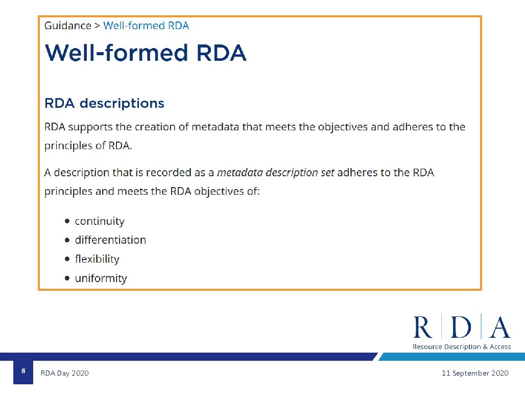8 RDA Day 2020 11 September 2020 
