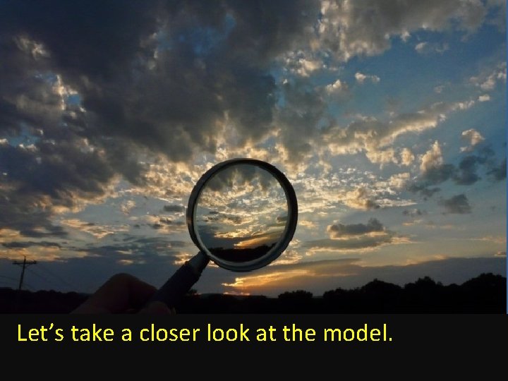 Let’s take a closer look at the model. 