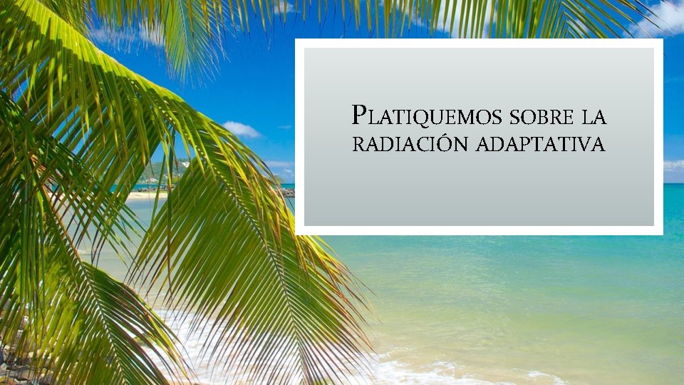 PLATIQUEMOS SOBRE LA RADIACIÓN ADAPTATIVA 