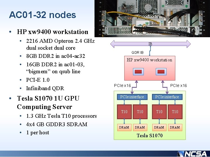 AC 01 -32 nodes • HP xw 9400 workstation • 2216 AMD Opteron 2.
