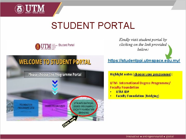 STUDENT PORTAL Kindly visit student portal by clicking on the link provided below: https: