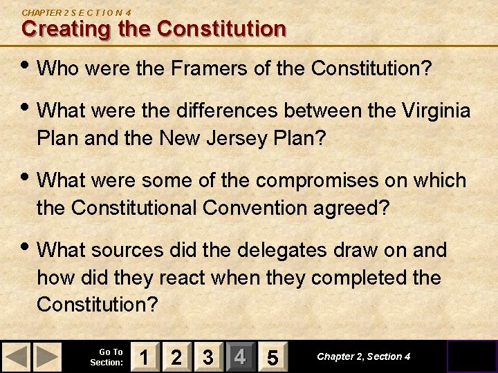 CHAPTER 2 S E C T I O N 4 Creating the Constitution •