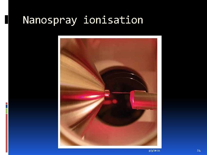 Nanospray ionisation 9/9/2021 24 