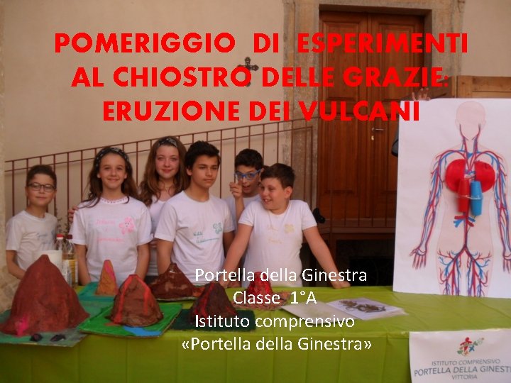 POMERIGGIO DI ESPERIMENTI AL CHIOSTRO DELLE GRAZIE: ERUZIONE DEI VULCANI Portella della Ginestra Classe