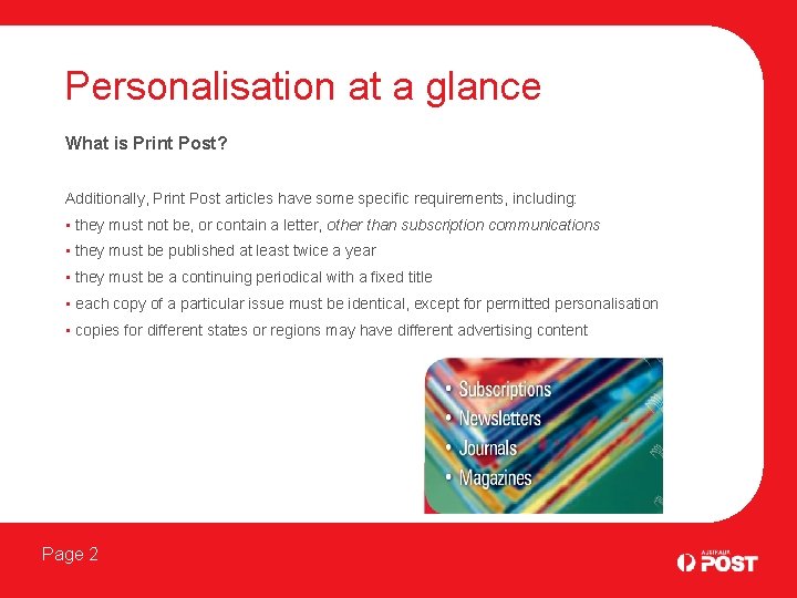 Print Post Example Personalisation of Print Post Business Letter Services Introduction