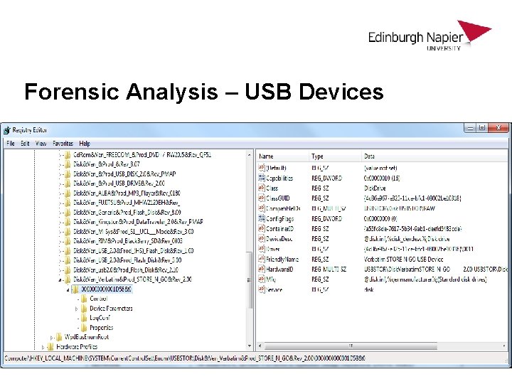 Forensic Analysis – USB Devices Forensic Analysis – USB Devices