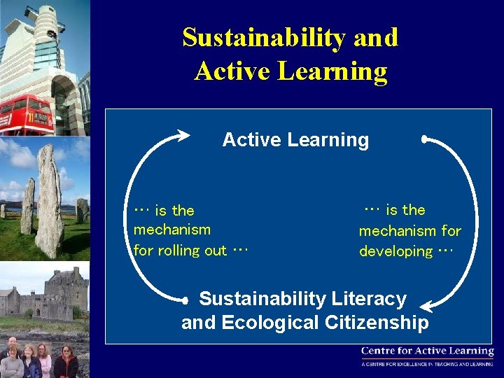 Sustainability and Active Learning … is the mechanism for rolling out … … is