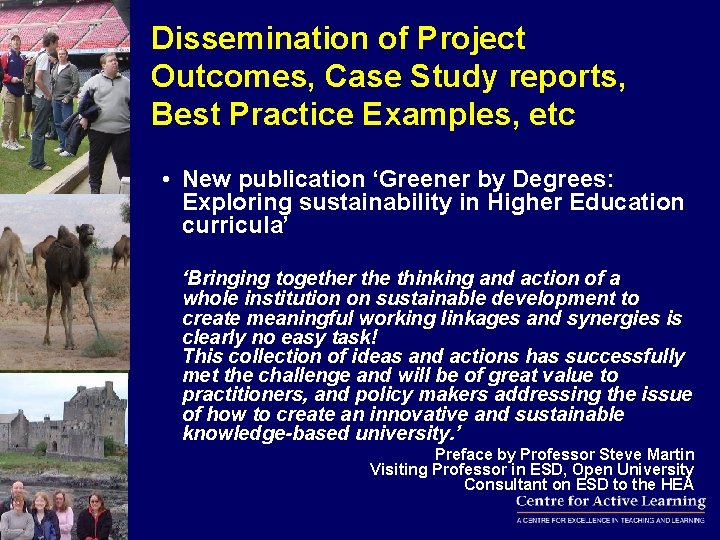 Dissemination of Project Outcomes, Case Study reports, Best Practice Examples, etc • New publication