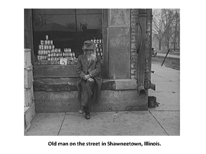 Old man on the street in Shawneetown, Illinois. 