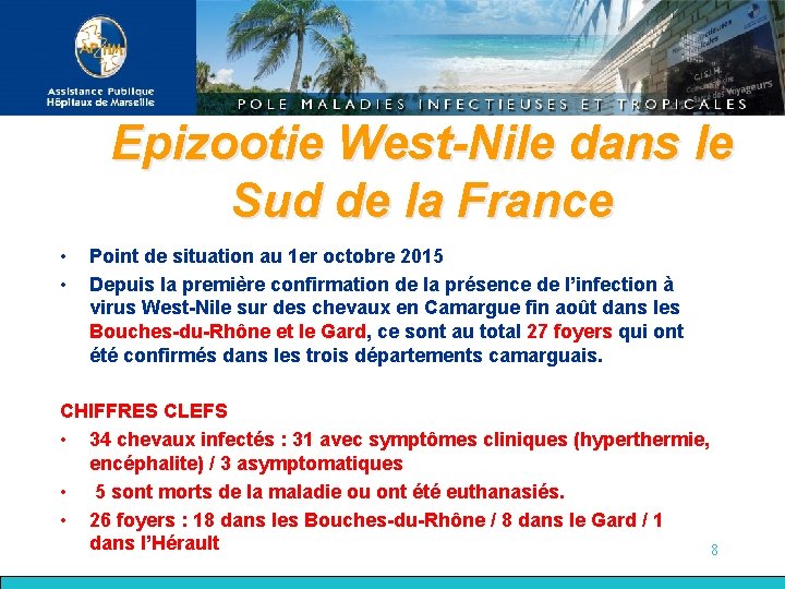 Epizootie West-Nile dans le Sud de la France • • Point de situation au