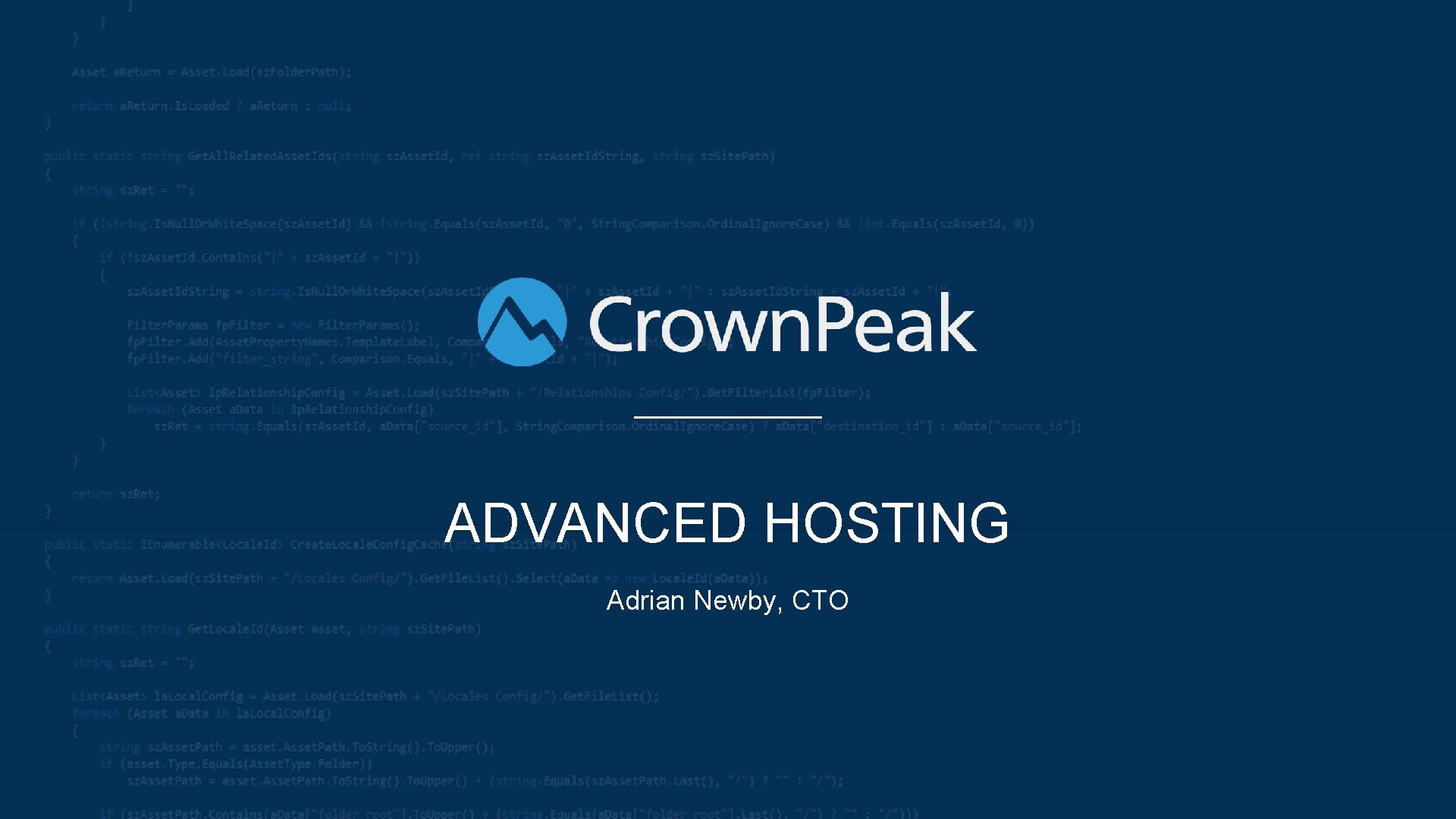 ADVANCED HOSTING Adrian Newby, CTO 