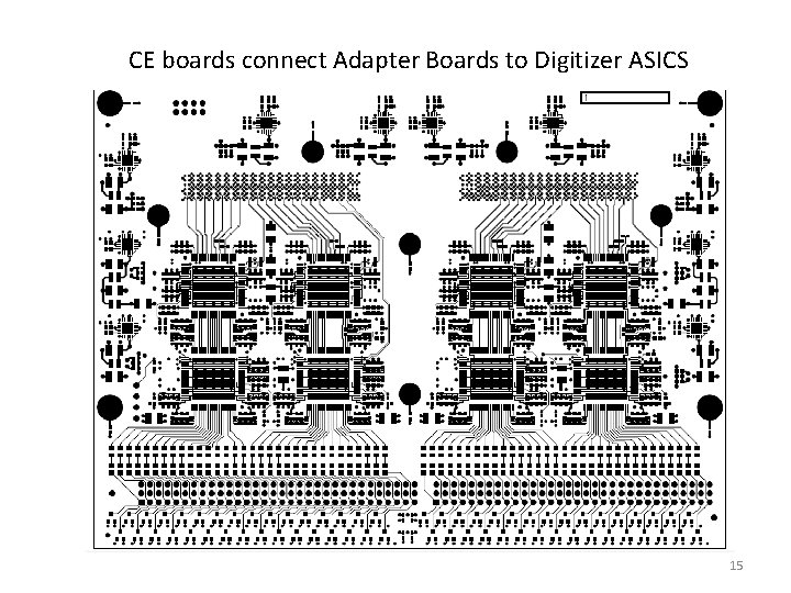 CE boards connect Adapter Boards to Digitizer ASICS 15 