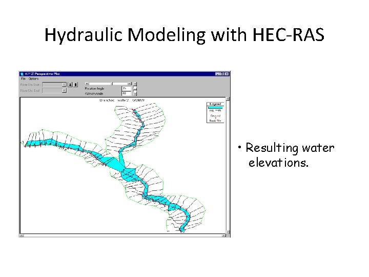 Hydraulic Modeling with HEC-RAS • Resulting water elevations. 