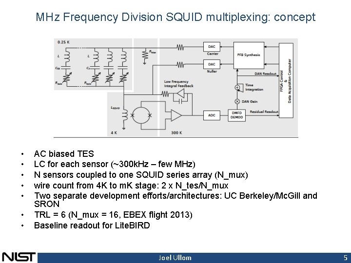 MHz Frequency Division SQUID multiplexing: concept • • AC biased TES LC for each