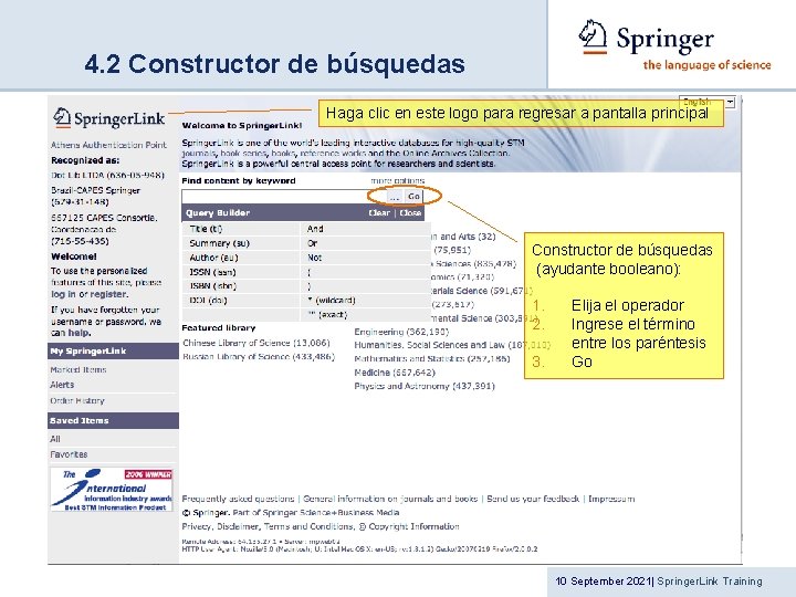 4. 2 Constructor de búsquedas Haga clic en este logo para regresar a pantalla