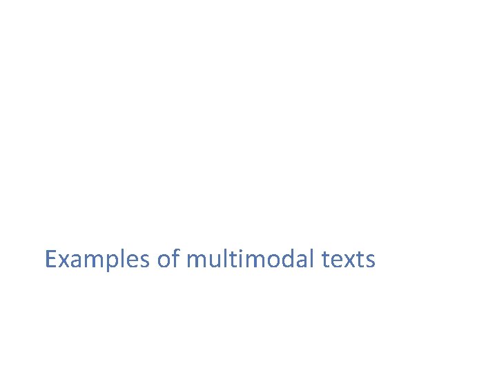 Examples of multimodal texts 