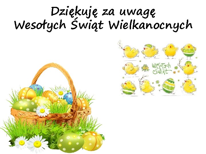 Dziękuję za uwagę Wesołych Świąt Wielkanocnych 