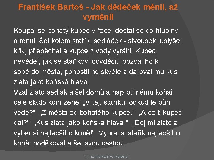 František Bartoš - Jak dědeček měnil, až vyměnil Koupal se bohatý kupec v řece,