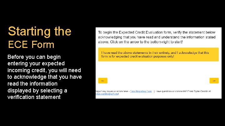 University of Central Florida Expected Credit Evaluation Form