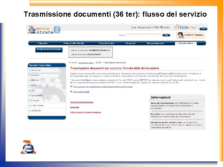 Trasmissione documenti (36 ter): flusso del servizio 