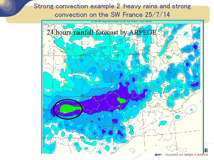 Strong convection example 2 : heavy rains and strong convection on the SW France