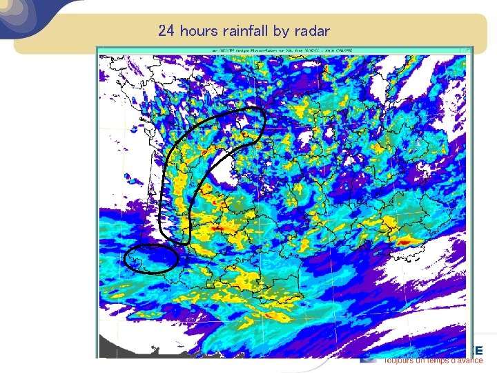 24 hours rainfall by radar 