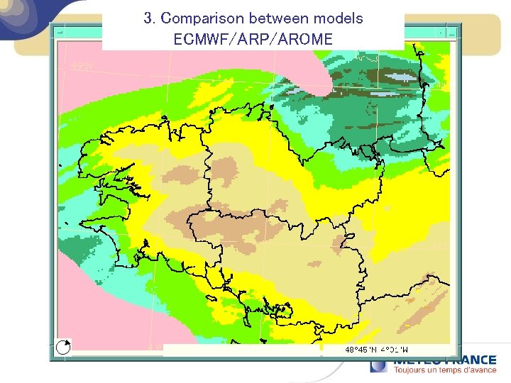 3. Comparison between models ECMWF/ARP/AROME 