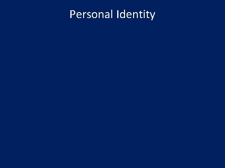 Personal Identity 