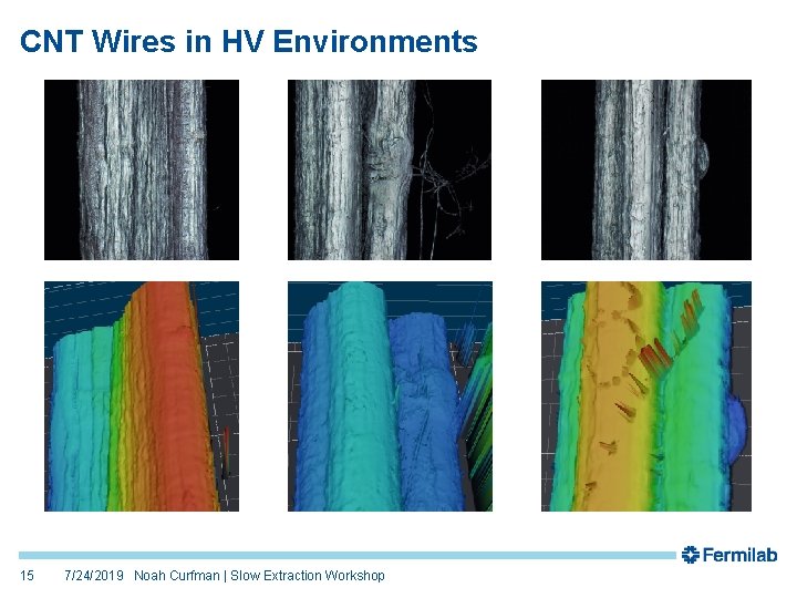 CNT Wires in HV Environments 15 7/24/2019 Noah Curfman | Slow Extraction Workshop 