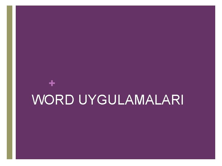 + WORD UYGULAMALARI 