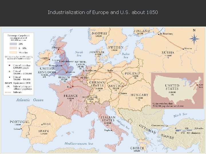 Industrialization of Europe and U. S. about 1850 