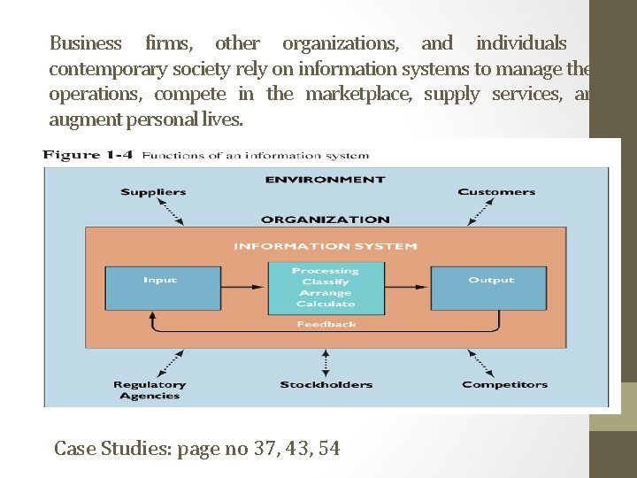 Business firms, other organizations, and individuals in contemporary society rely on information systems to