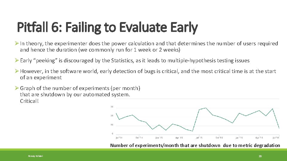 Pitfall 6: Failing to Evaluate Early Ø In theory, the experimenter does the power