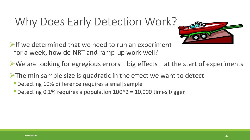 21 Why Does Early Detection Work? ØIf we determined that we need to run