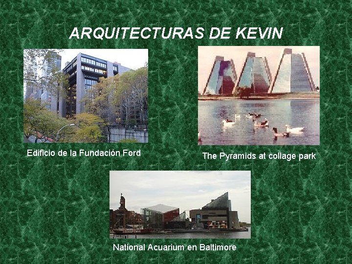 ARQUITECTORES KEVIN ROCHE CARACTERSTICAS Es un arquitecto norteamericano