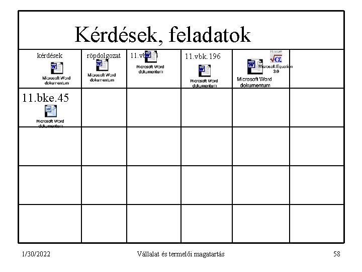 Kérdések, feladatok kérdések röpdolgozat 11. vbk. 24 11. vbk. 196 11. bke. 45 1/30/2022